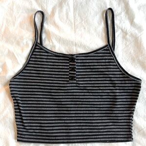 Cropped Grey Stripe Cami